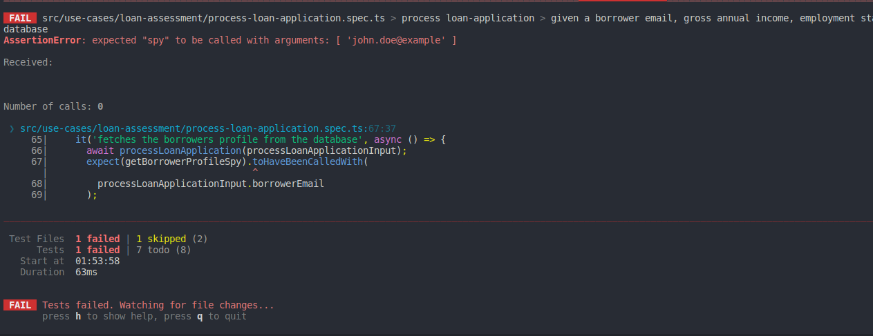 Failing secondary adapter test - fetch borrower from database