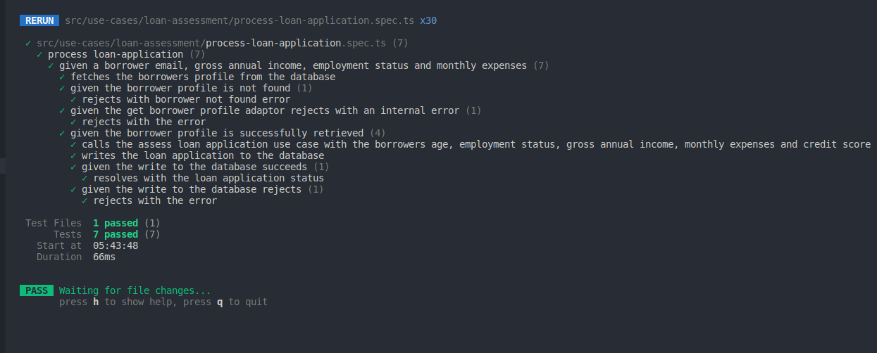 7th Passing `Apply for Loan` unit test