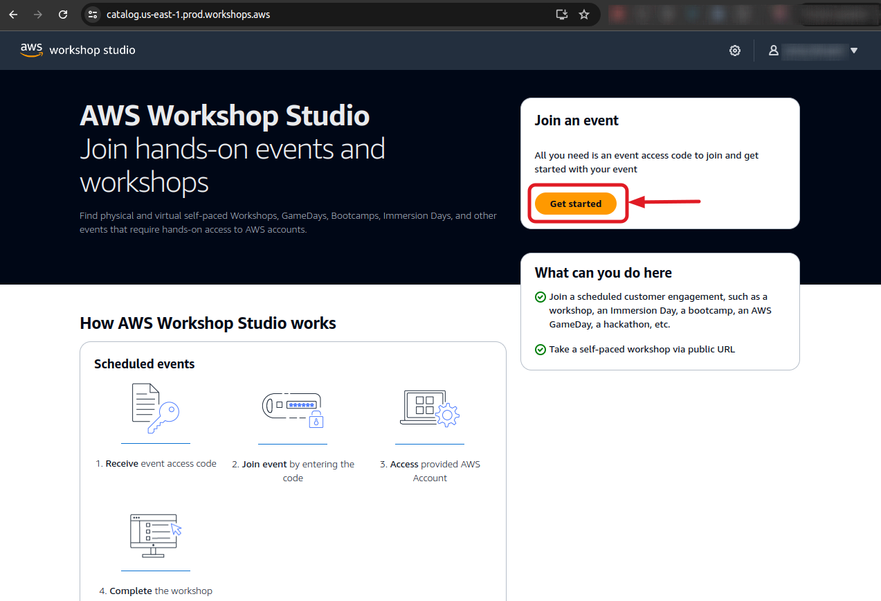 Get started with AWS Workshop Studio